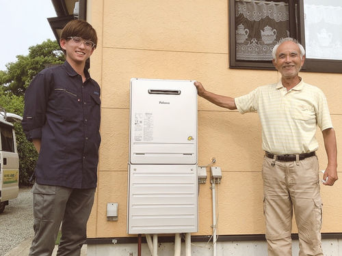 半額施工事例：エコキュートからガス湯沸かし器