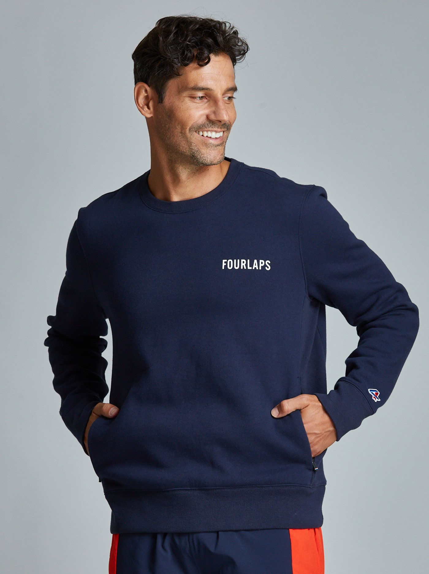 Fourlaps Signature Crewneck - Navy