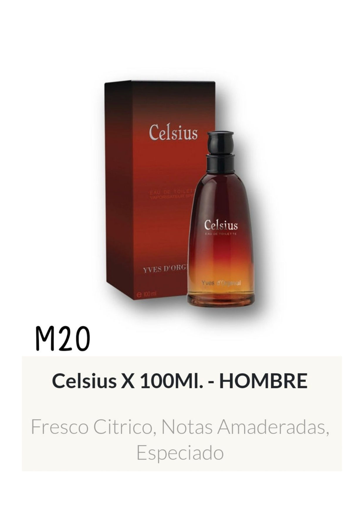 Celsius. Perfume de Hombre. 100 mL