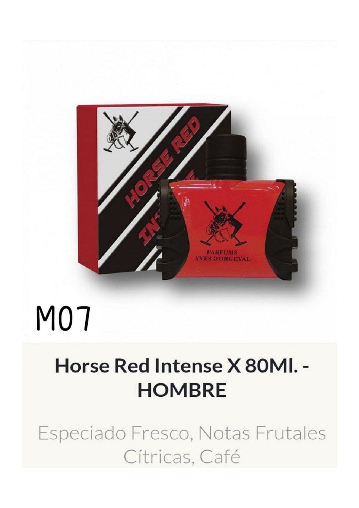 Horse Red Intense. Perfume de Hombre. 75 mL