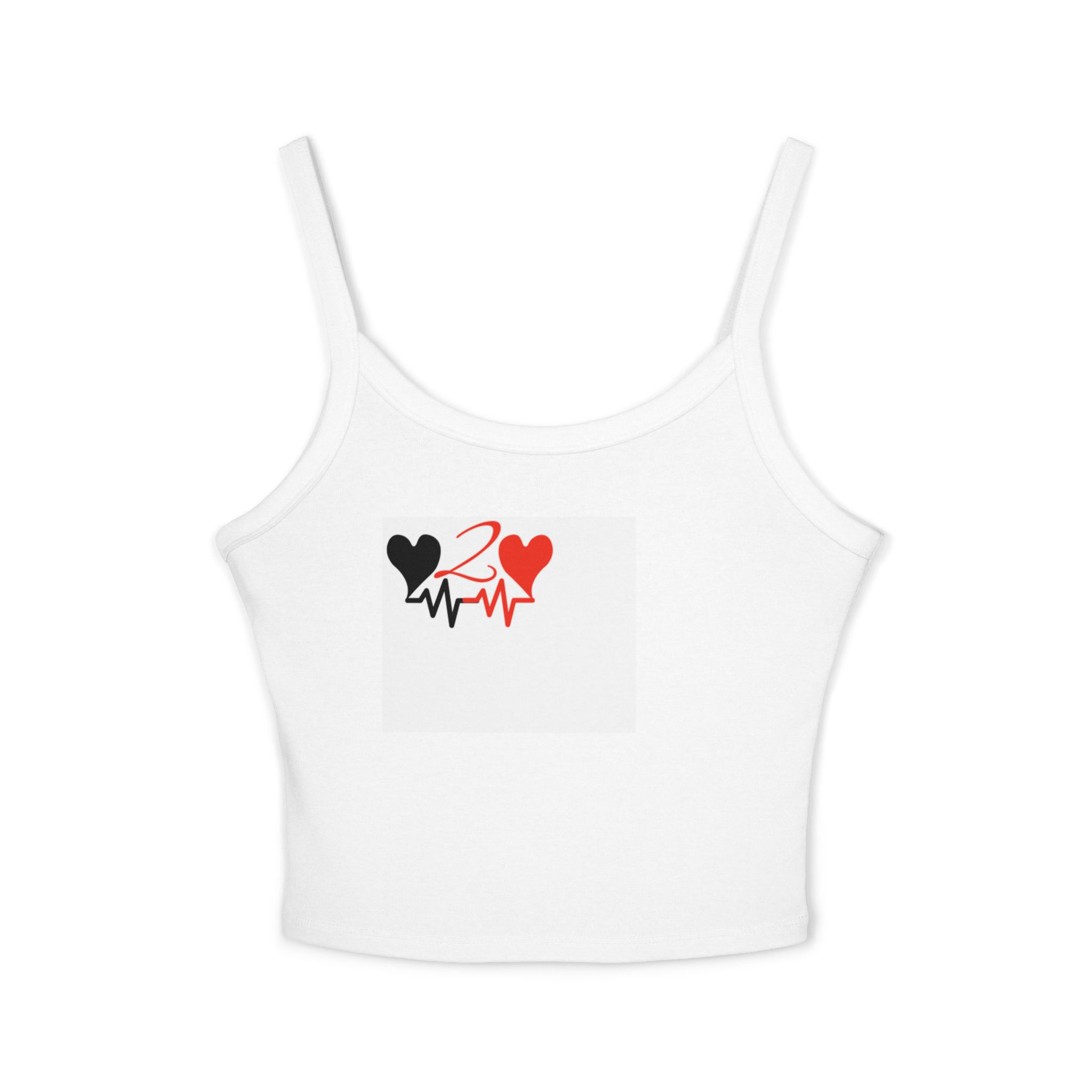 Spaghetti Strap Tank Top — Two Hearts ECG Love Design