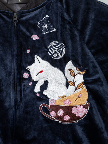 ○今昔 KJ-29095 - 104 こんじゃく『今昔cafe』総刺繍ベロア