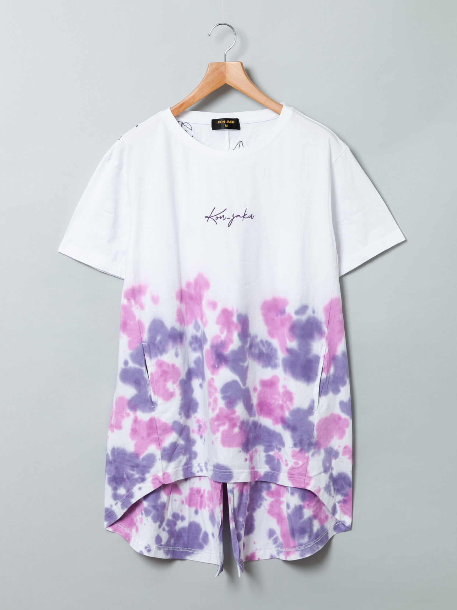 〇今昔 KJ-29196 -117  こんじゃく『細線花柄と狐』絞り染チュニック