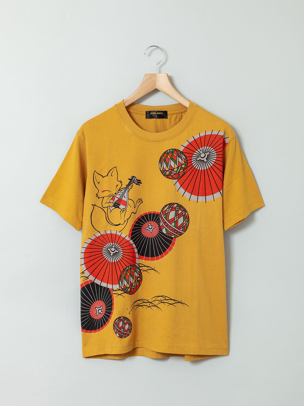 Thumbnail: 今昔 KJ-22001 #21 こんじゃく『琵琶狐と笛狐 』半袖Ｔシャツ