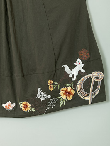 今昔 こんじゃく『水引の花』2Way総刺繡 スカート KON-JAKU- L 今昔 KJ-29176 -24 こんじゃく『水引の花』2Way総刺繡 スカート