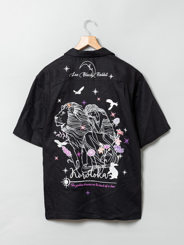 ○黒菟華 AL-759063 -108『獅子座の黒兎』総刺繍BIGシャツ
