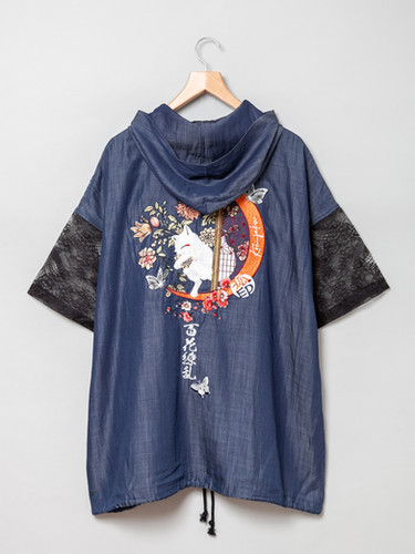 ○今昔 KJ-29226 -65 こんじゃく『百花繚乱』総刺繍パーカー | 【公式