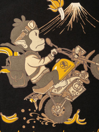 悟空本舗LG-59902 -80 GO-COO!!!『猿がバナナを踏んで滑る』半袖 T