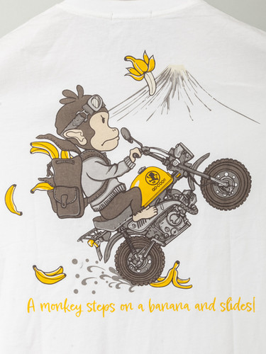 悟空本舗LG-59902 -80 GO-COO!!!『猿がバナナを踏んで滑る』半袖 T