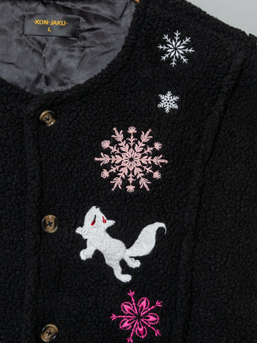 今昔 KJ-29240 -2前 こんじゃく『鮮かな結晶』ALL刺繡 ミディコート