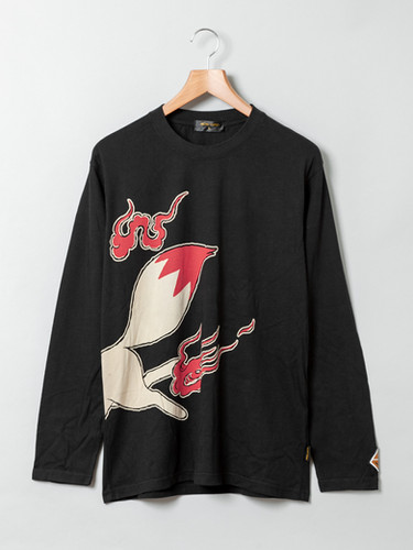 ○今昔 KJ-27008 - 36こんじゃく『古都古都物語・デカにゃん狐』長袖T