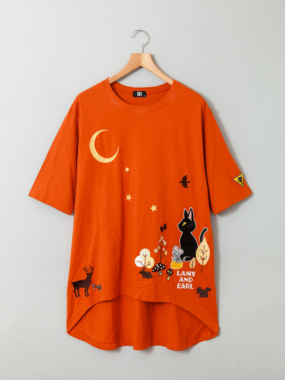 縮圖：LiN AL-75721 -7『星の降る森』ロング丈半袖Tシャツ