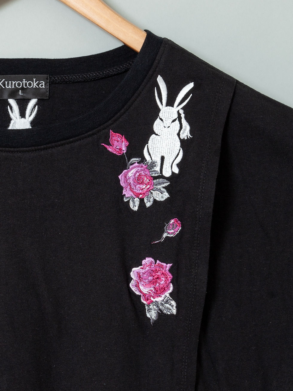 サムネイル： 黒菟華 AL-759029 -3 『薔薇と菟』レディース ALL刺繡 チュニック