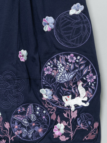 ○今昔 KJ-29271 -119 こんじゃく『和紋水玉』2Way ALL刺繡スカート