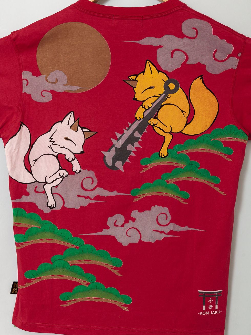 サムネイル： ○今昔 KJ-26011 -補 こんじゃく『赤鬼青鬼』半袖 Tシャツ