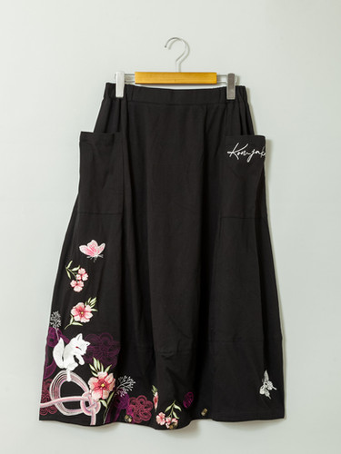 今昔 KJ-29176 -24 こんじゃく『水引の花』2Way総刺繡 スカート