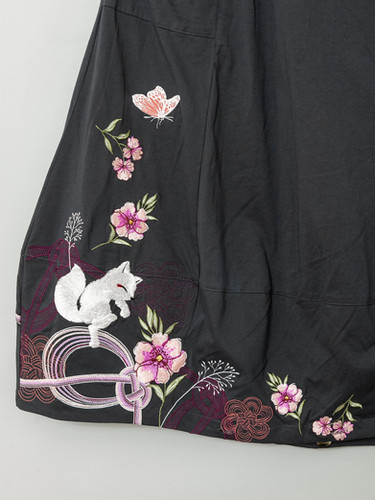 今昔 こんじゃく『水引の花』2Way総刺繡 スカート KON-JAKU- L 今昔 KJ-29176 -24 こんじゃく『水引の花』2Way総刺繡 スカート