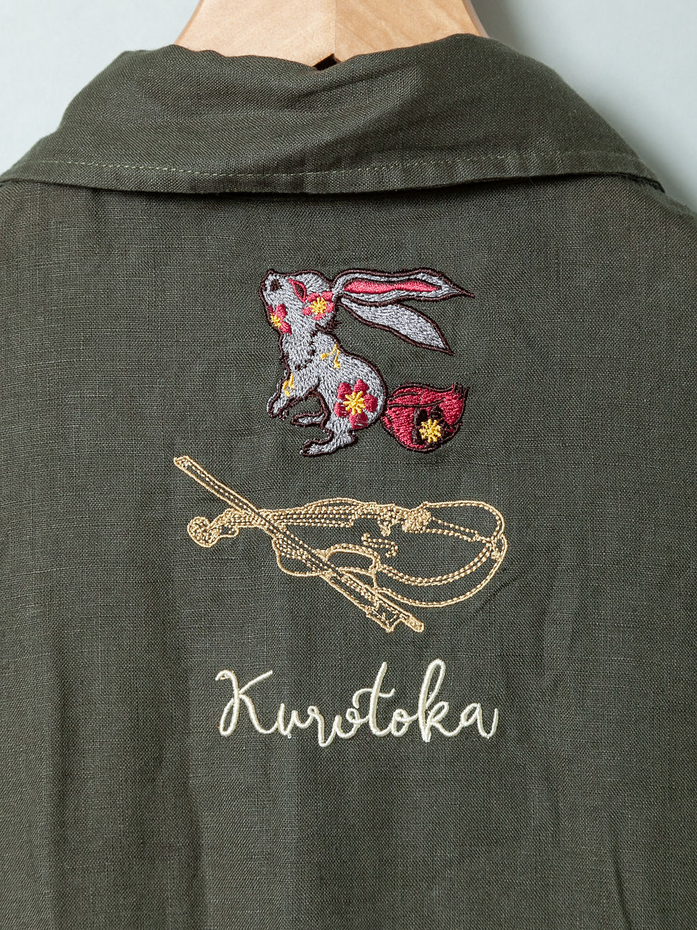 サムネイル： 黒菟華 AL-759075  -112  KUROTOKA『薔薇のバイオリン』総刺繡シャツワンピース