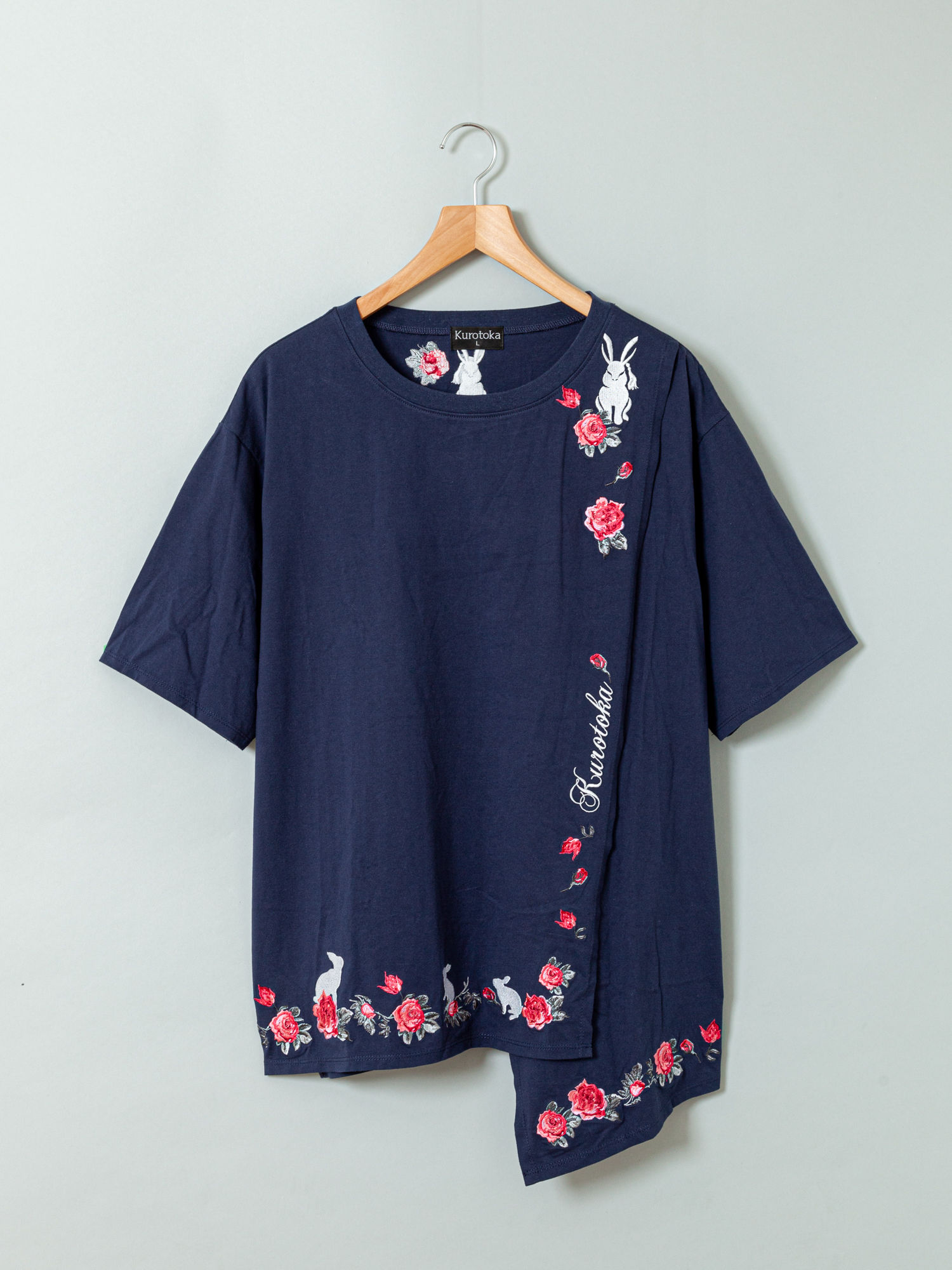 黒菟華 AL-759029 -3 『薔薇と菟』レディース ALL刺繡 チュニック