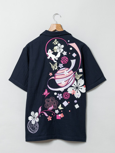 昭和レトロ★浮世絵★Ukiyo-e★vintage 縮緬シャツジャケット Amazon | [TUGE9999] 神奈川沖浪裏 ドライ Tシャツ