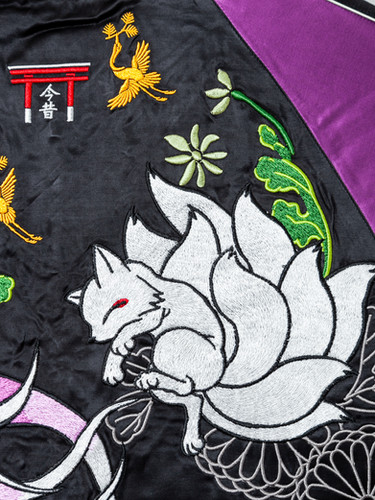 〇今昔 KJ-26022- 97 こんじゃく『神羅万象九尾狐』豪華総刺繡