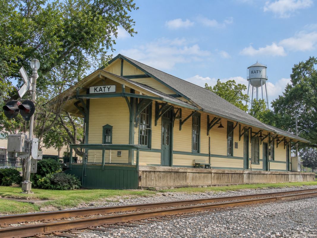 Historic Katy Depot and railroad landmark in Katy, Texas.