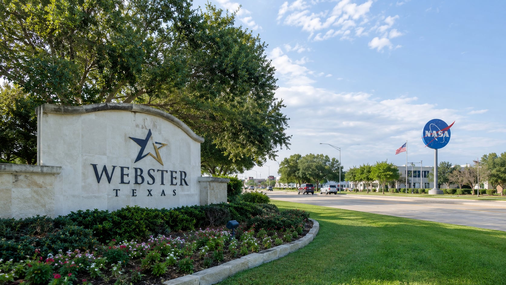 Webster, Texas city landmark near the NASA Parkway area.