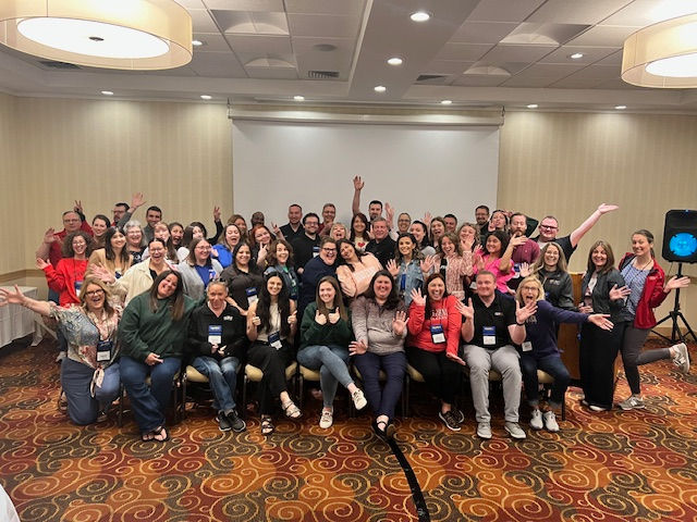 2025 Conference attendees having some fun together after the awards ceremony!