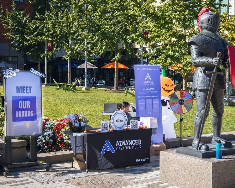 Advanced Creative Media's tabling at Rutgers, pictured 10/27/2025.