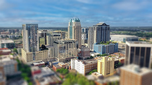 orlando skyline tilt-shift