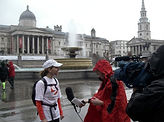 City Jogging Tours founder being interviewed by the BBC