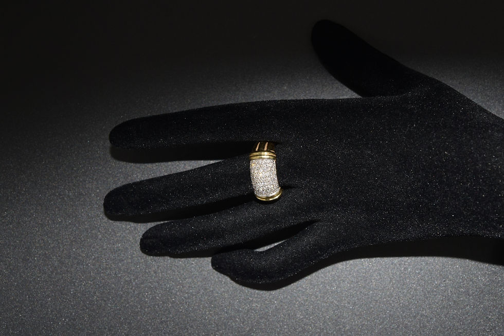 Miniature : Bague or jaune pavage diamants
