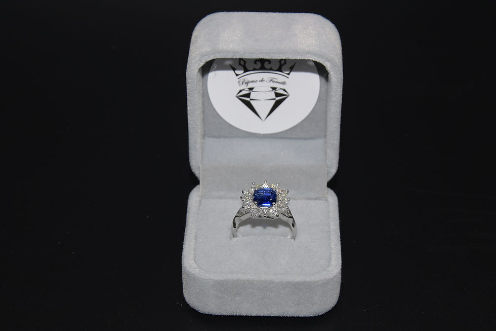 Thumbnail: Bague saphir or blanc neuve