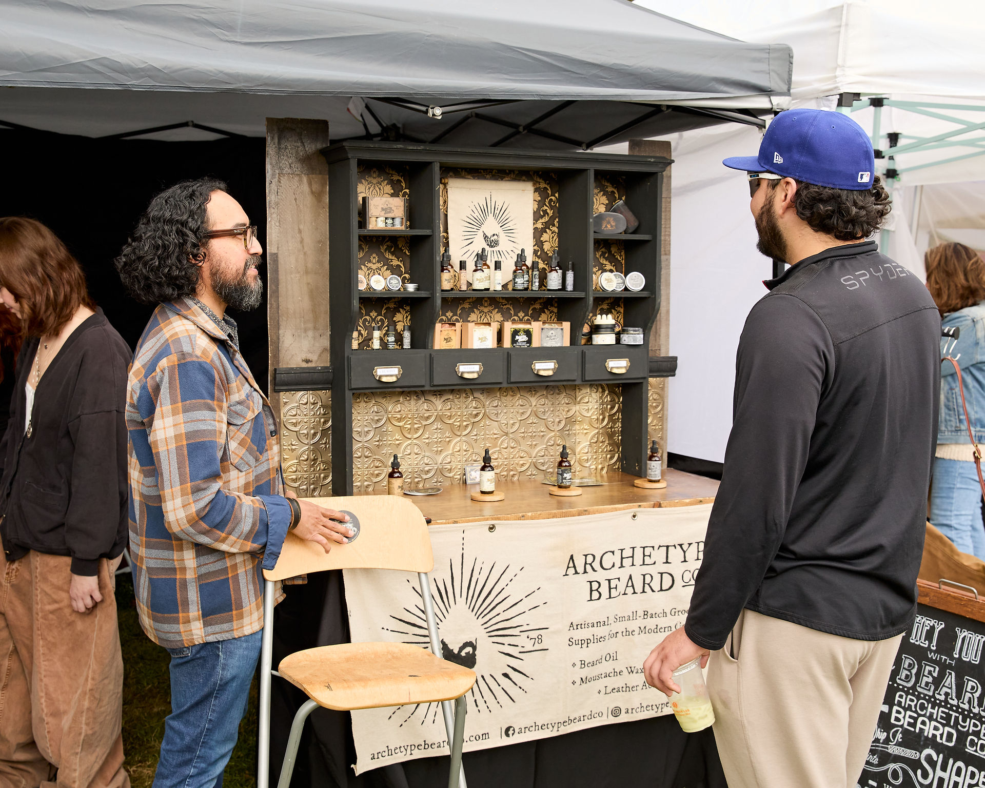vertical display for beard care items