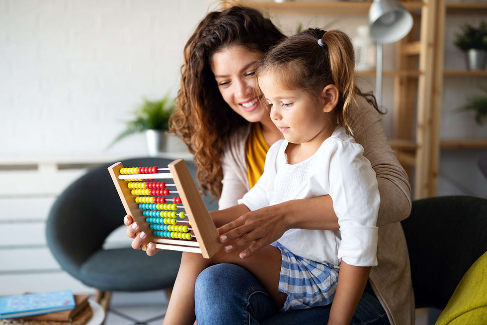 A child care provider and a toddler in a child care center