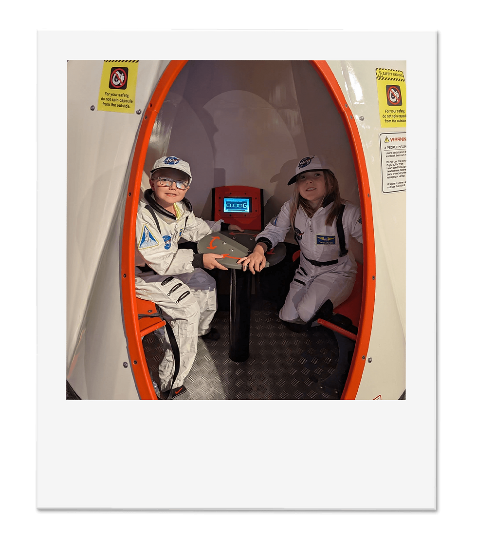 Polaroid of kids at museum