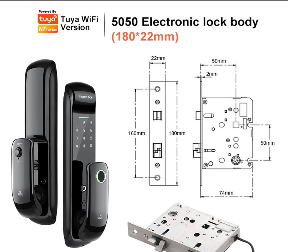Electronic Fingerprint Biometric Frosted Panel Digital Smart Door Lock WiFi TUYA