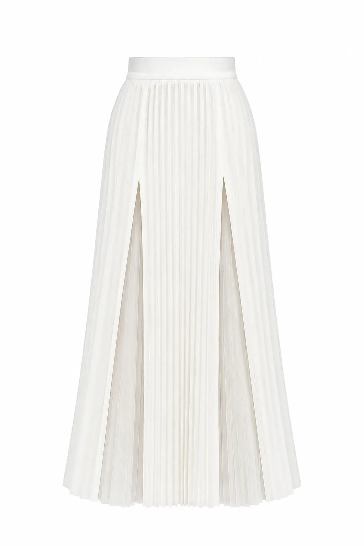 Pleated Midi Skirt with Front Slits Dream