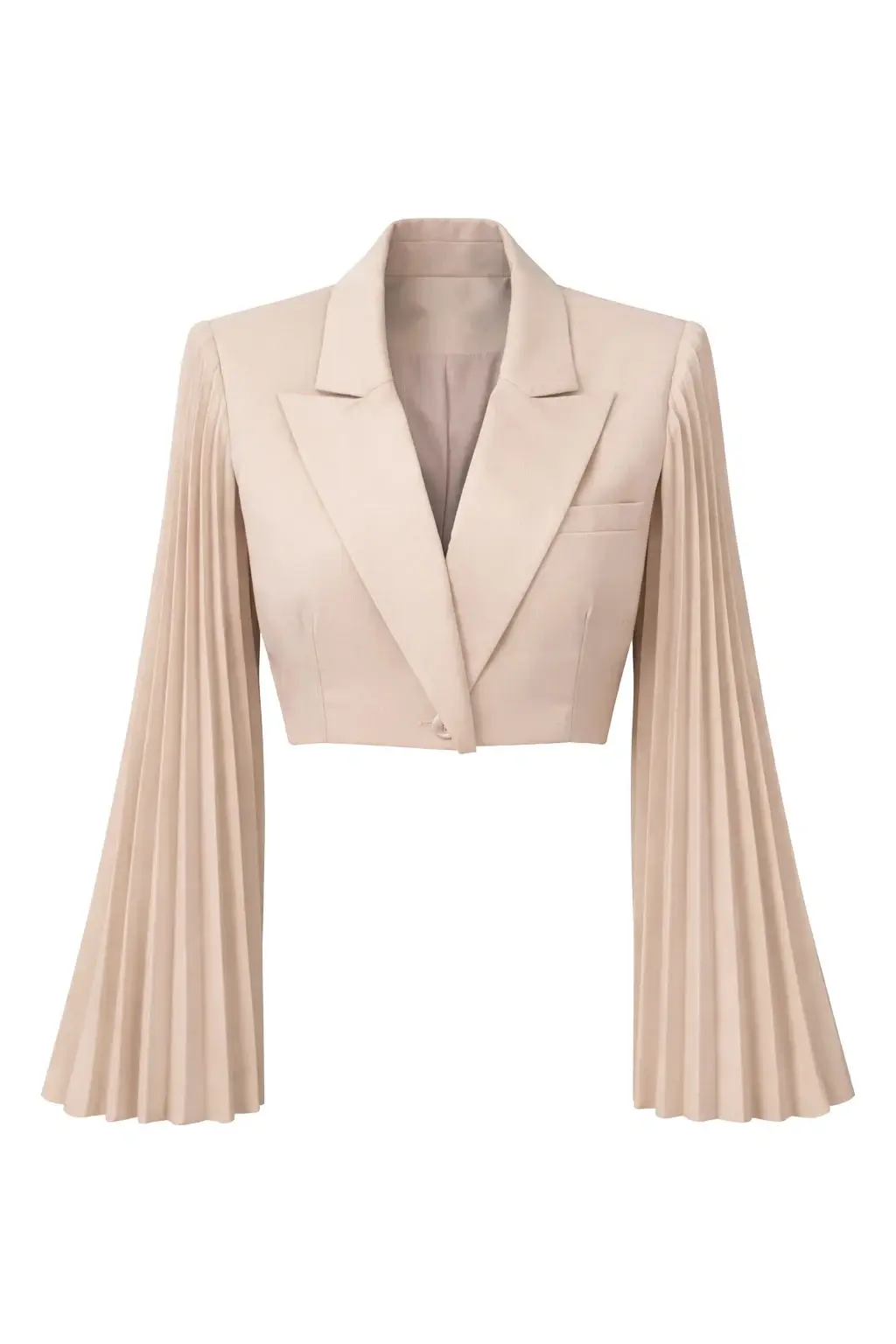 Crop Blazer with Pleated Sleeves Eclair