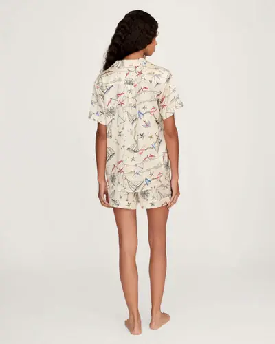 Thumbnail: Women's Silk Short Sleeve Short Set in Regatta Royale