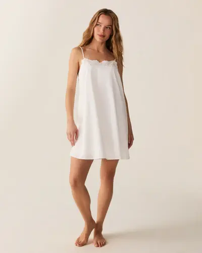 Women's Voile Fleur Slip in White