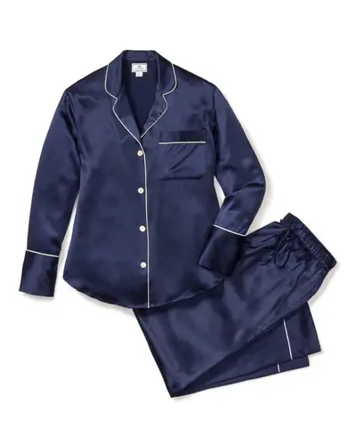 Thumbnail: Women's Silk Pajama Set in Navy