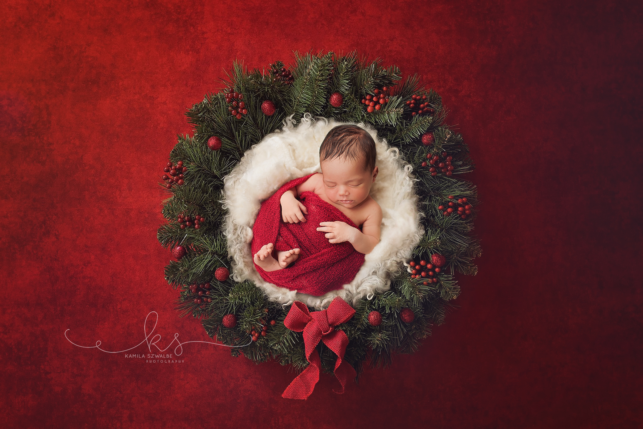 christmas photo props for babies wreath