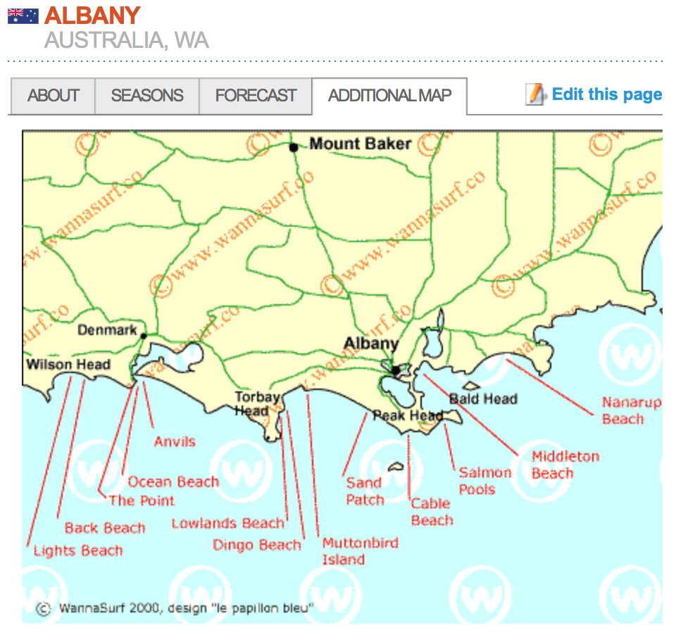 Surf locations