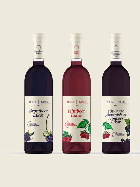 Etikettendesign und Produktvielfalt für Liköre der familiengeführten Brennerei Stähle 