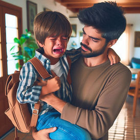 niño se resiste a la vuelta del cole