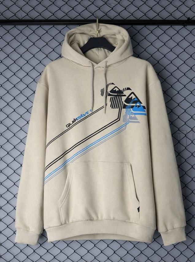 Moletom Canguru Quiksilver Premium Bege Glitch