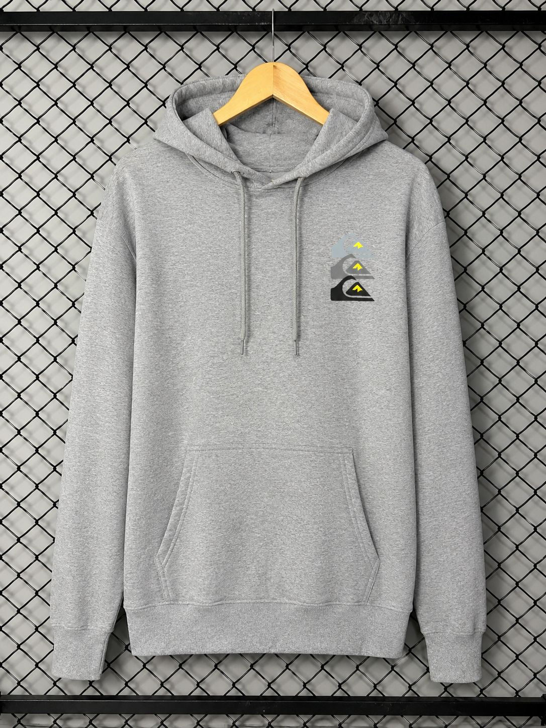Moletom Canguru Quiksilver Premium Cinza Wave Stack