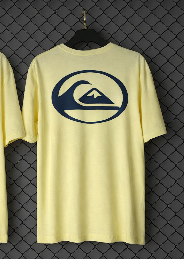 Miniatura: Camiseta Surf Quiksilver Premium Amarela Circle & Back Wave
