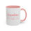 Thumbnail: Grandma all play no work pink and white 11oz mug handle right